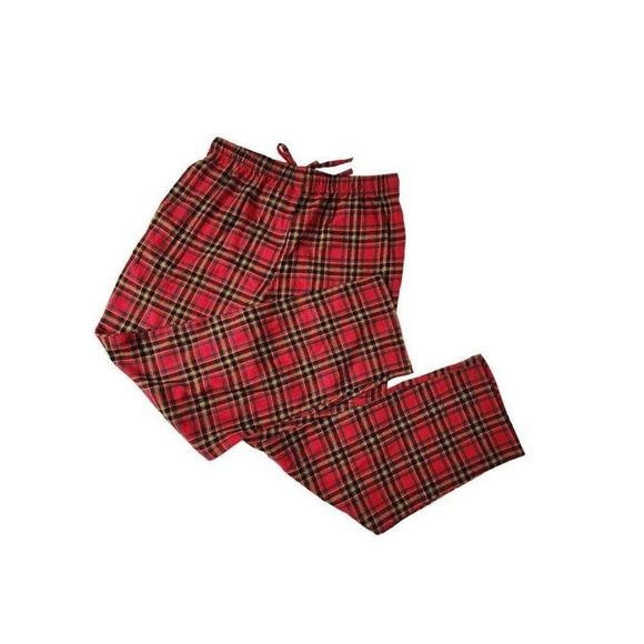 Mens St Johns Bay Flannel Lounge/Sleep Pants Plaid Size Medium red green - Picture 2 of 4